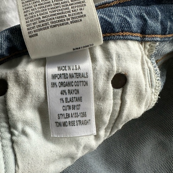 AGOLDE Toni mid rise straight jeans in size 30 - Picture 3 of 4